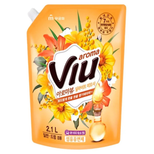 Кондиционер-ополаскиватель для белья Mukunghwa Aroma VIU, аромат мимозы, 2,1 л